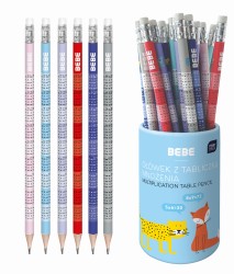 Ołówek Interdruk BEBE Kids HB z gumką i tabliczką mnożenia - różne wzory 
