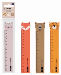 Linijka plastikowa kolorowa Interdruk BEBE Friends - 15 cm - różne wzory