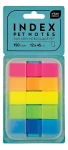 Zakładki indeksujące Interdruk PET proste w podajniku 12 x 45 mm - 5 kolorów neonowych - 150 sztuk