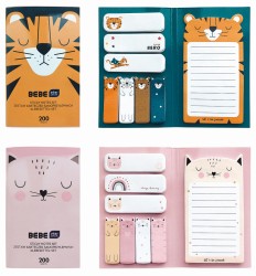 Karteczki samoprzylepne i zakładki w notesiku Interdruk BEBE Friends - 200 sztuk