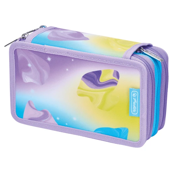 piórnik trzykomorowy herlitz z wyposażeniem little monster.webp