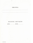 Pu-B-126 Rejestr ubytków - biblioteka A4