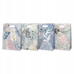Torebka prezentowa z rzepem Incood Gałązki 19 x 27 x 9 cm - różne wzory
