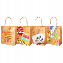 Torebka prezentowa urodzinowa Incood Kraft 26 x 32 x 12 cm - różne wzory