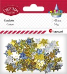 Konfetti Titanum Craft-Fun Series - 11x11mm 14g - złote i srebrne gwiazdki