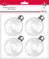 Medaliony plastikowe z zakrętką Titanum Craft-Fun Series Ø 80 mm - 4 sztuki