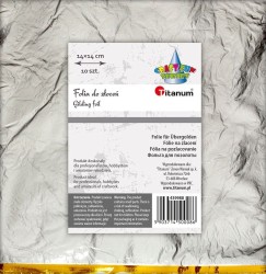 Folia ozdobna do złoceń Titanum 14x14 cm 10 arkuszy - srebrna