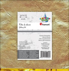 Folia ozdobna do złoceń Titanum 14x14 cm 10 arkuszy - złota