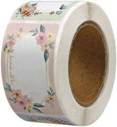 Etykiety samoprzylepne na taśmie Titanum Kwiaty 50x30 mm - 250 sztuk