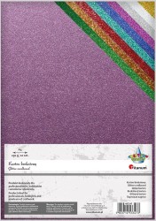 Karton ozdobny brokatowy A4 250g 10 sztuk - mix kolorów