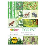 Blok kreatywny z motywami Happy Color Forest A4 - motywy lasu (odcienie zieleni)