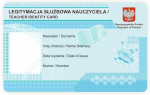 Legitymacja Służbowa Nauczyciela na karcie PCV - blankiet niespersonalizowany