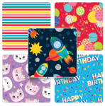 Papier ozdobny do pakowania - mix wzorów 200 x 70 cm