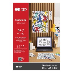 Szkicownik blok Happy Color Młody Artysta A4 90g 50 arkuszy