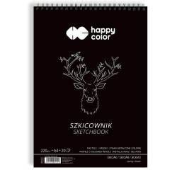Szkicownik czarny (zeszyt) Happy Color A4 - na spirali górnej