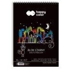 Blok rysunkowy na spirali A4 Happy Color 80g - czarny - 40 arkuszy