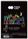 Blok rysunkowy na spirali A5 Happy Color 80g - czarny - 40 arkuszy