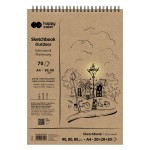 Szkicownik plenerowy biało-czarno-brązowy (zeszyt) Happy Color A4 - na spirali górnej