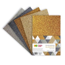 Arkusze piankowe Happy Color Glamour A4 - mix 5 kolorów z brokatem