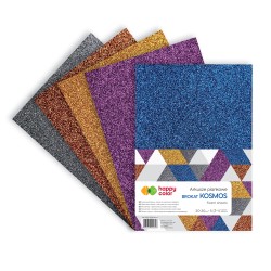 Arkusze piankowe Happy Color Kosmos A4 - mix 5 kolorów z brokatem