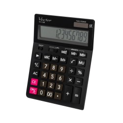 Kalkulator biurowy VECTOR VC-12 BK - grafitowy