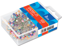 Szpilki długie z kolorowymi główkami 34mm Tetis - 100 sztuk