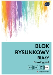 Blok rysunkowy A4 80g Interdruk - biały - 20 arkuszy