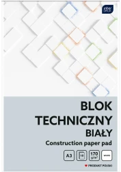 Blok techniczny A3 Interdruk 170g - biały - 10 arkuszy