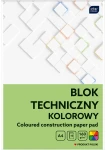 Blok techniczny A4 Interdruk 160g - kolorowy - 10 arkuszy