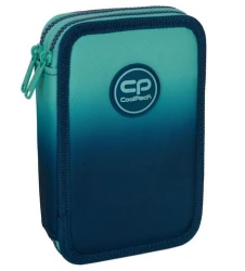 Piórnik szkolny z wyposażeniem dwukomorowy CoolPack Jumper 2 Blue Lagoon