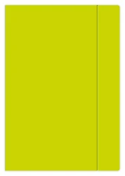 Teczka skrzydłowa z gumką Interdruk A4 - fluo limonkowa