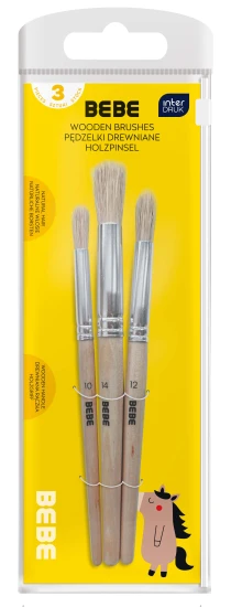 Pędzelki drewniane jumbo 3 szt. BEBE Kids 5902277345882.jpg