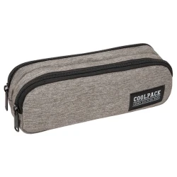 Piórnik szkolny dwukomorowy CoolPack Clio Snow Grey - jasno szary