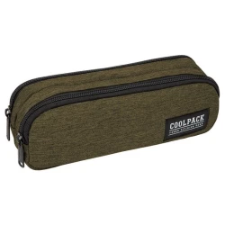 Piórnik szkolny dwukomorowy CoolPack Clio Snow Olive Green - zielona oliwka