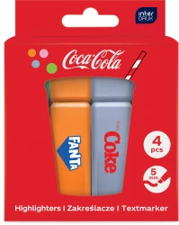 Zestaw zakreślaczy Interdruk Coca-Cola - 4 kolory neonowe