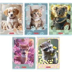 Zeszyt A5 Herlitz Animals 16-kartkowy w kratkę - różne wzory okładek