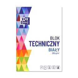 Blok techniczny A4 250g OXFORD - biały - 10 arkuszy