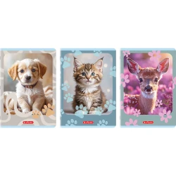 Zeszyt A4 Herlitz Animals 32-kartkowy w wąskie kolorowe linie - różne wzory okładek