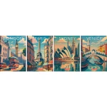 Brulion A6 Herlitz Retro City 96-kartkowy w kratkę w twardej oprawie - różne wzory okładek