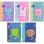 Zeszyt A5 Oxford Zoo Blocks 16-kartkowy w kolorowe linie - różne wzory okładek