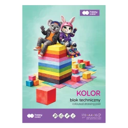 Blok techniczny A4 Happy Color 170g - kolorowy - 10 arkuszy