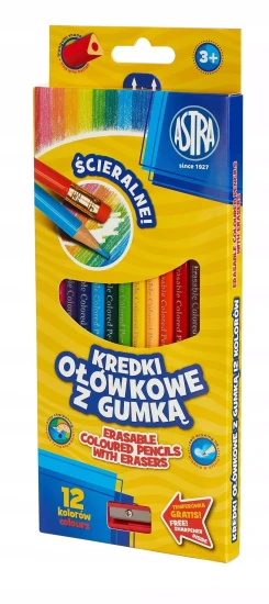 kredki ołówkowe ścieralne astar 12 kolorów.webp