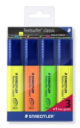 TextMarker (zakreślacz) STAEDTLER Classic 4 kolory (3+1 gratis)