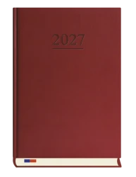 Kalendarz książkowy dzienny 2027 Michalczyk i Prokop A4 - bordowy (1 dzień - 1 strona)
