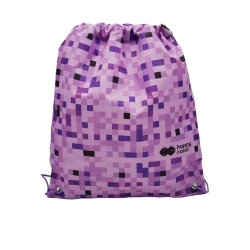 Worek szkolny na buty / strój gimnastyczny Happy Color Pixi - fioletowa kratka
