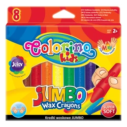 Kredki świecowe (woskowe) mini COLORINO Kids Jumbo - 8 kolorów