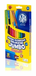 Kredki ołówkowe grube ASTRA Jumbo - 12 kolorów