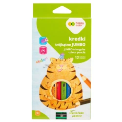 Kredki ołówkowe grube trójkątne Happy Color Jumbo - 12 kolorów