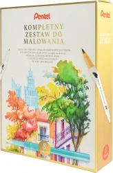 Zestaw artystyczny Pentel Manga - dwustronne pisaki pędzelkowe + bloczek akwarelowy