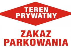 Tabliczka informacyjna 25 x 35 cm - Teren prywatny. Zakaz parkowania